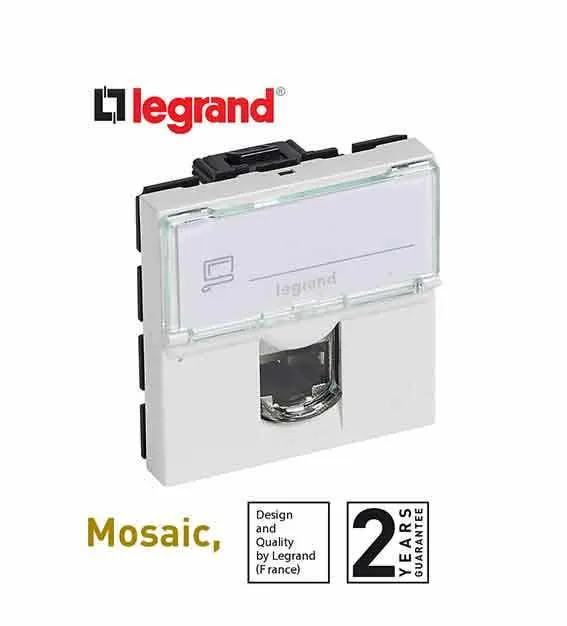 ليجراند - فيش انترنت موزاييك - 2 موديول - أبيض - Cat. 6 UTP