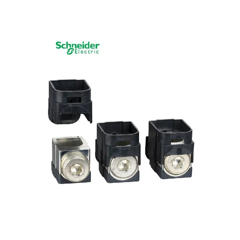 SCHNEIDER - Aluminium Bare Cable Connectors, ComPact NSX, EasyPact CVS, for 1 Cable 120 mm² to 185 mm², 250 A, Set of 3 Parts