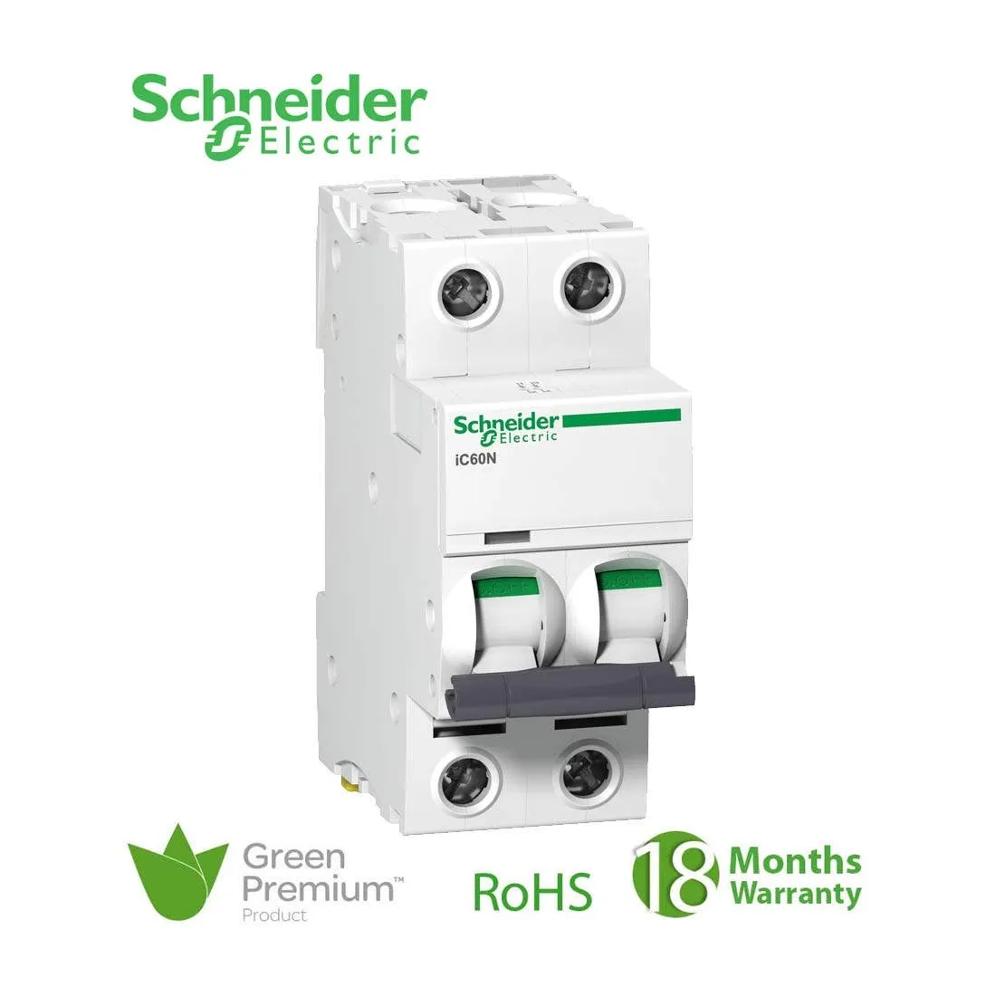 SCHNEIDER - MCB Breaker, Acti9 iC60N, 2P, 32A, D curve