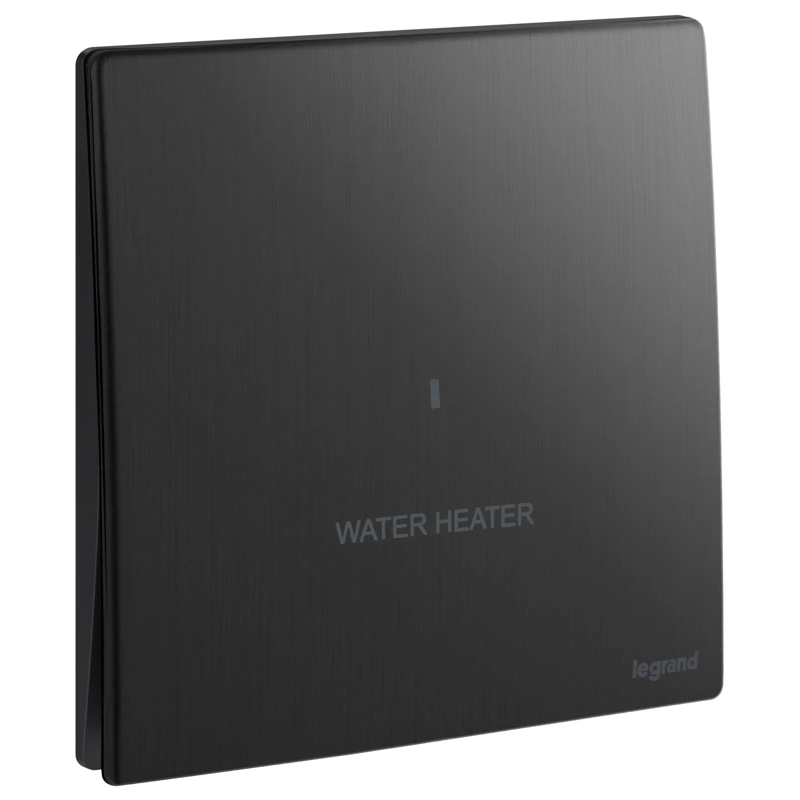 LEGRAND - Double Pole Switch Mallia, 1 Gang, 1 Way with LED Power Indicator and Water Heater Marking, 20 AX, 250 V~, Brushed Black