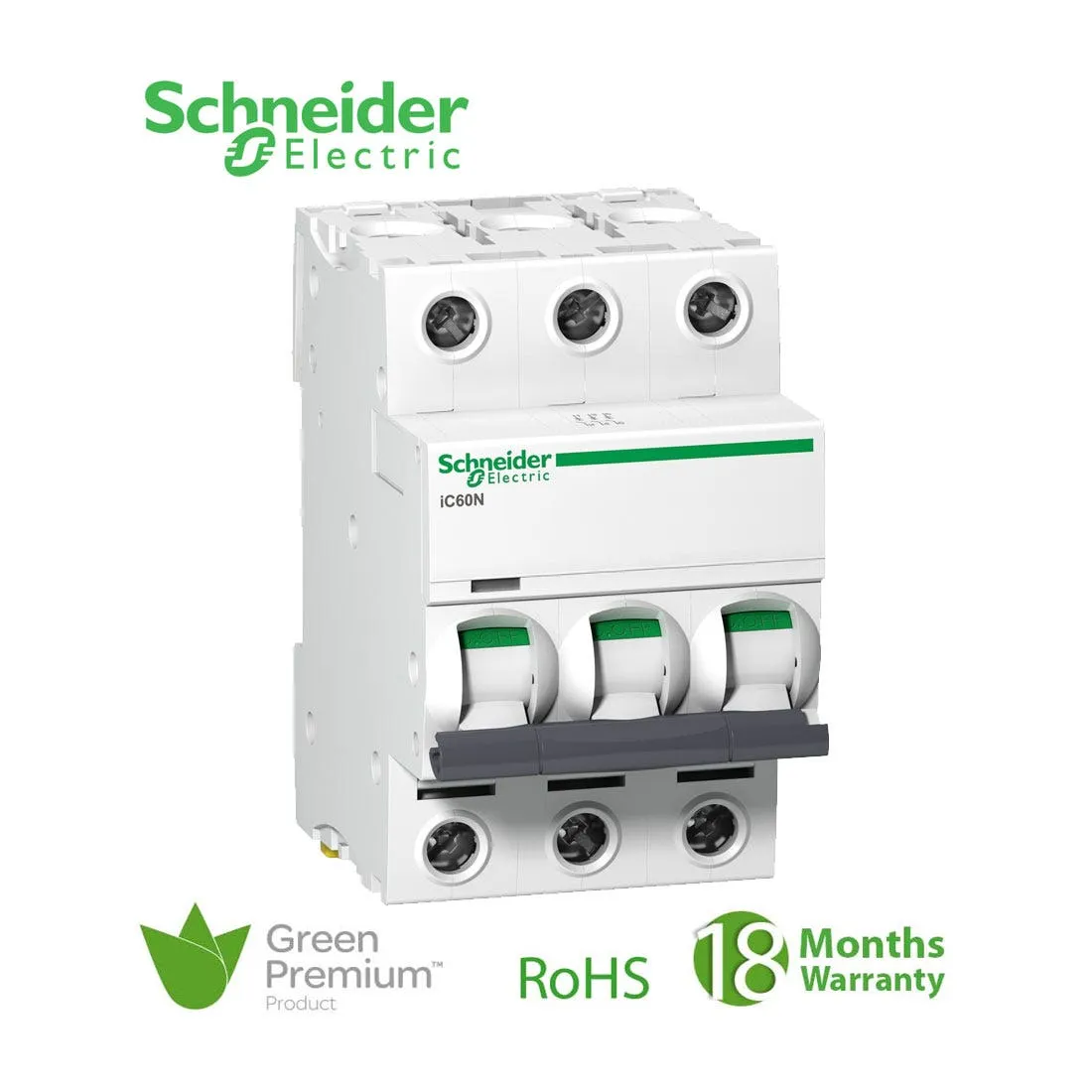 SCHNEIDER - MCB Breaker, Acti9 iC60N, 3P, 20A, B curve