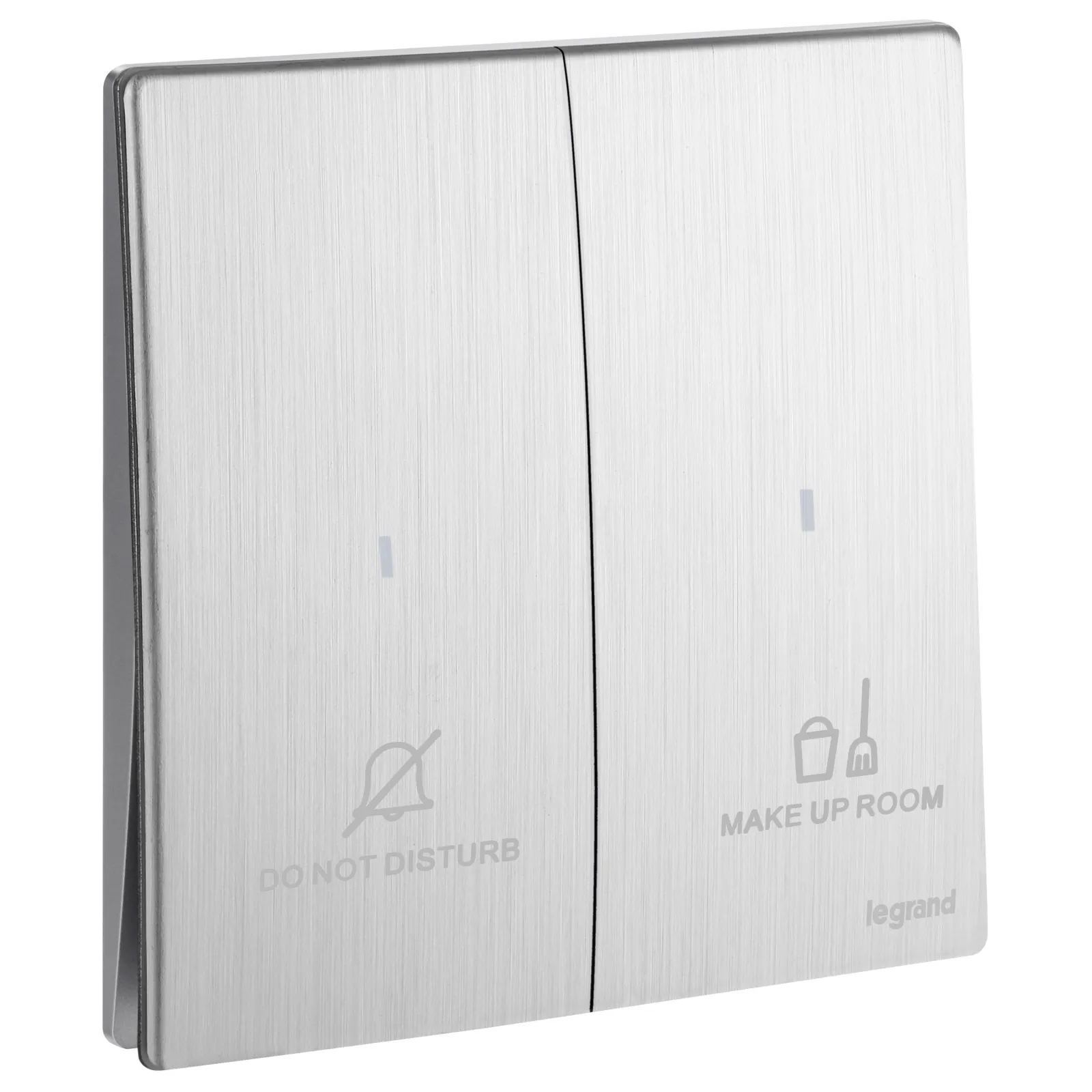LEGRAND - Switch for Hotel Mallia, Do Not Disturb/Make Up Room, 2 Gang, Brushed Aluminium