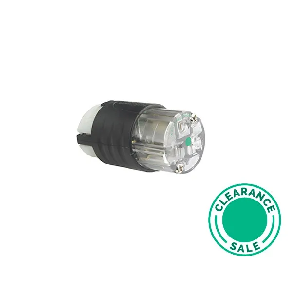 Straight Blade Connector, EHU H/G, 2 Pole, 3 Wire, 20A, 125A, Black & Clear