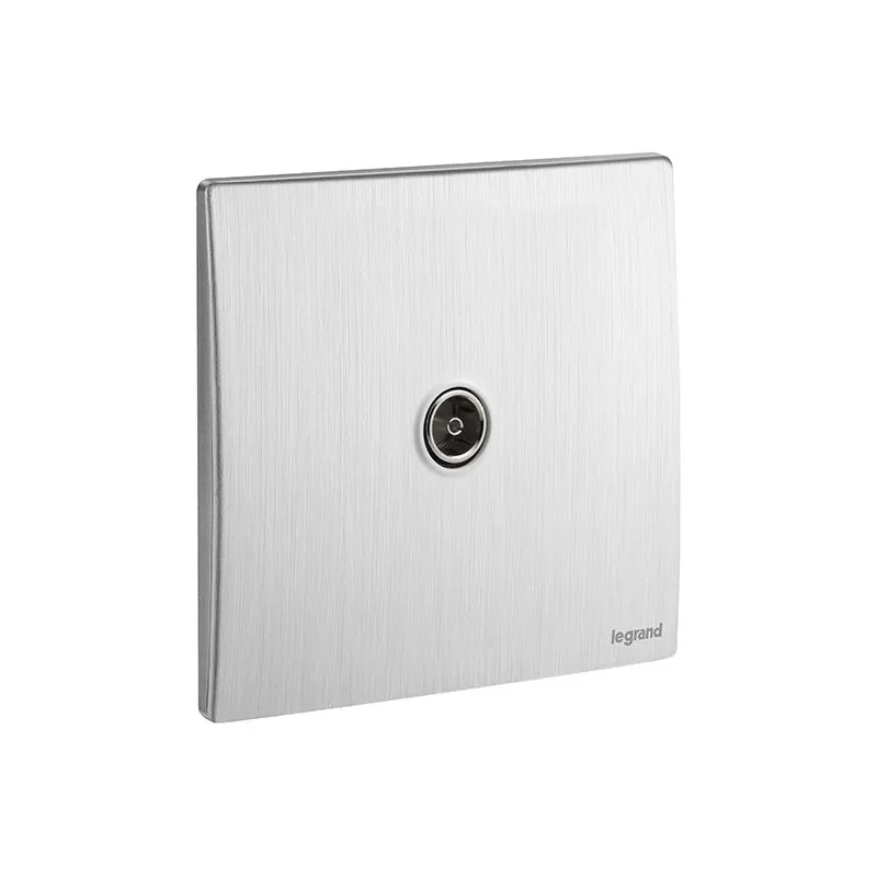 LEGRAND - Male Terminal TV Socket Outlet Mallia Senses, 1 Gang, Brushed Aluminium