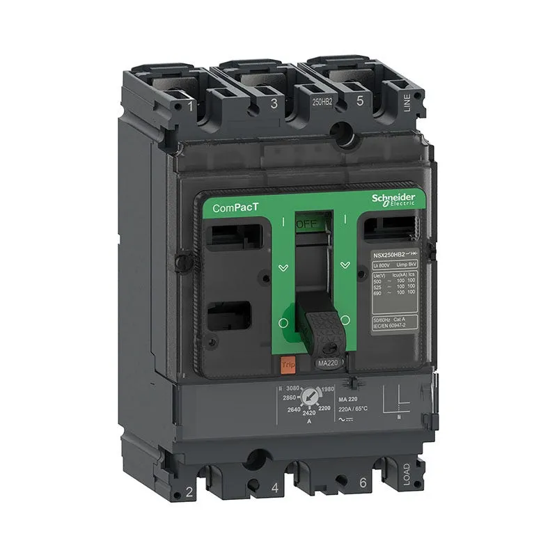 شنايدر - قاطع 220 أمبير - 3 خط - NSX250F, 36kA at 415VAC, MA Trip Unit
