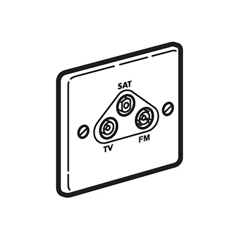 ليجراند - مقبس TV-R-SAT Synergy Authentic، Polished Stainless Steel