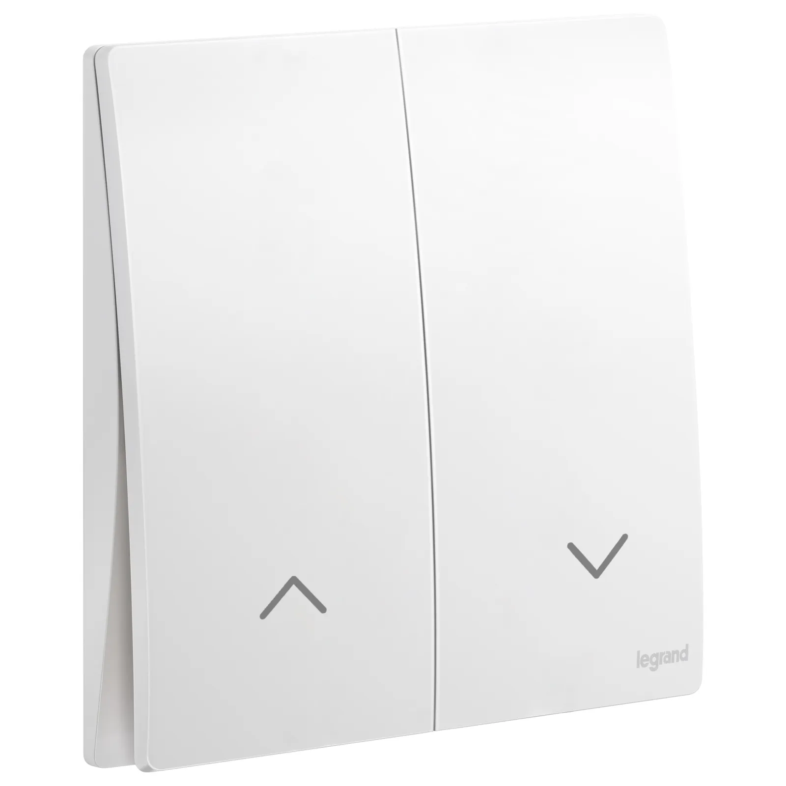 LEGRAND - Double Push-Button for Electric Shutters/Curtains Control Mallia, 2 Gang, Matt White
