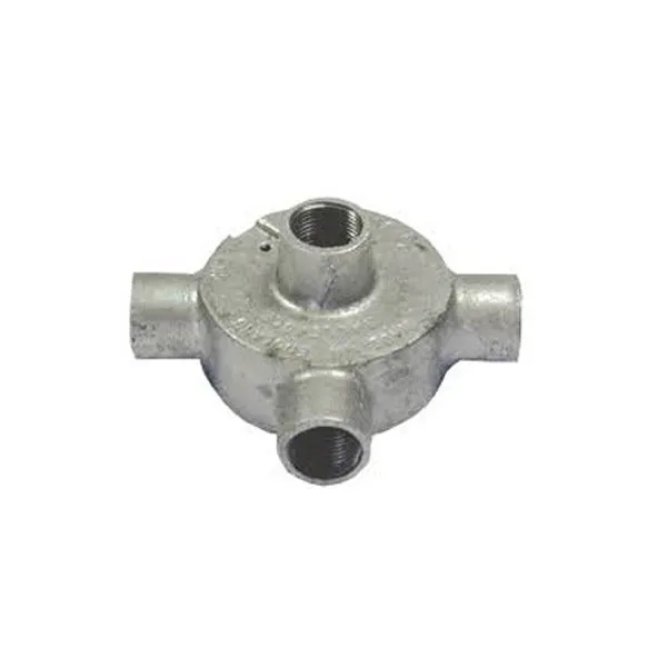 ITCC - Tee Box Back Outlet, 3 Way, Malleable Iron, HDG,25mm