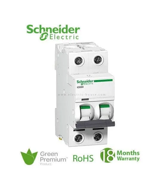 SCHNEIDER - MCB Breaker, Acti9 iC60N, 2P, 20A, C curve