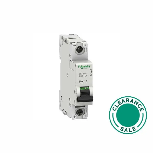 MCB, Multi9, C60H-DC, 1P, 4A, C Curve, 250 V, 5 kA