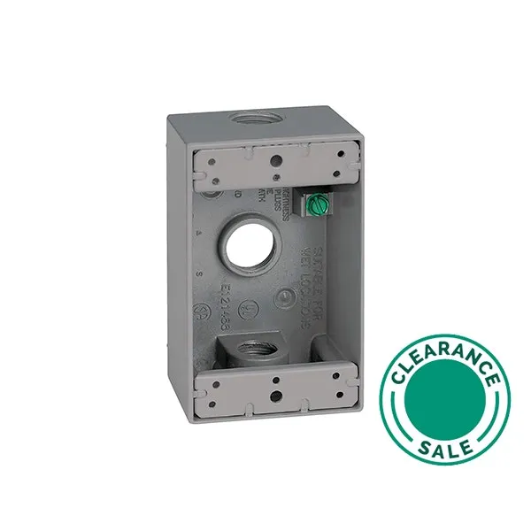 Box, Weatherproof, 1-Gang, 4-Hole, 1/2" K.O