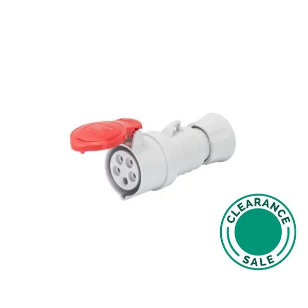 Socket, Mobile, 32A, 3P+N+E, 380V, IP447, Red