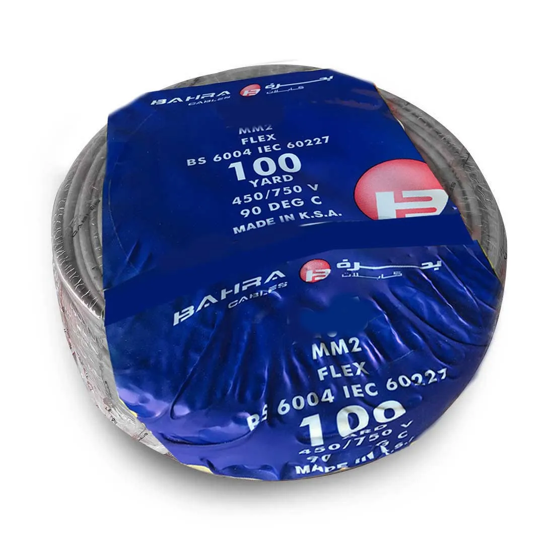 BAHRA CABLES - British Standard, Flexible NYA Wire, 1X4mm, 450/750V, Grey
