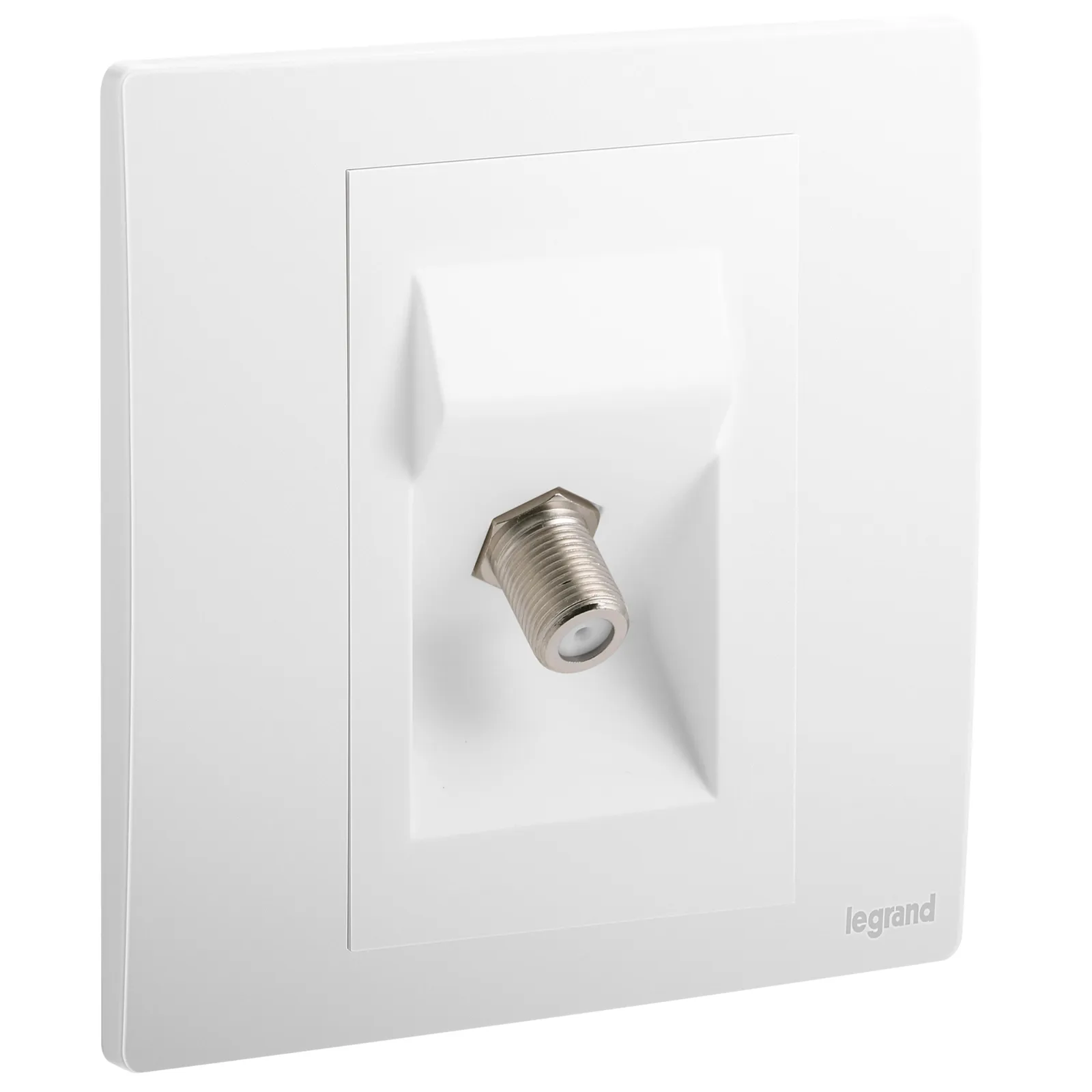 LEGRAND - TV Socket Mallia, Female 'F' Type Socket, Matt White