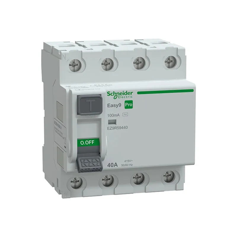 SCHNEIDER -RCCB, Easy9 Pro, 4P, 40A, AC Type, 100mA