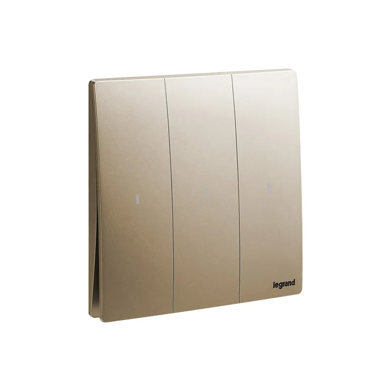 LEGRAND - Illuminated Switch Mallia Senses, 3 Gang, 2 Way, 16AX, 250V, Dark Bronze