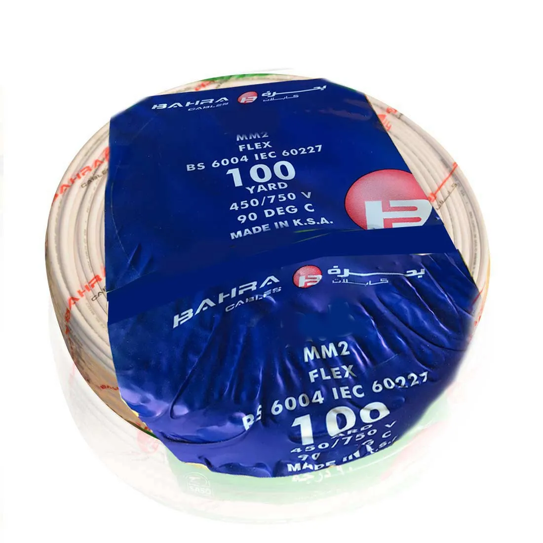 BAHRA CABLES - British Standard, Flexible NYA Wire, 1X1mm, 450/750V, White