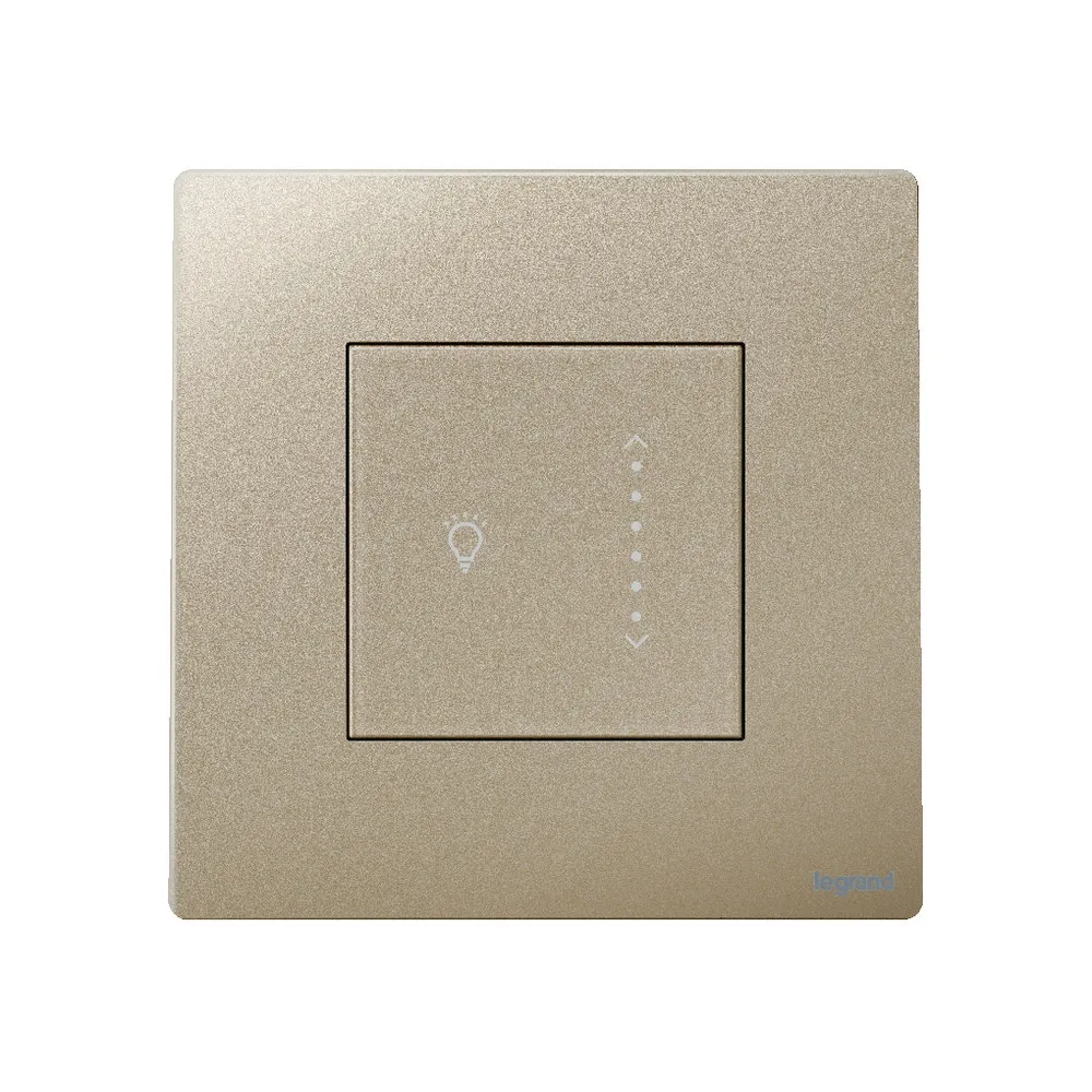 LEGRAND - Sliding Touch Dimmer Mallia, with Neutral, 300 W, 1 Gang, Champagne