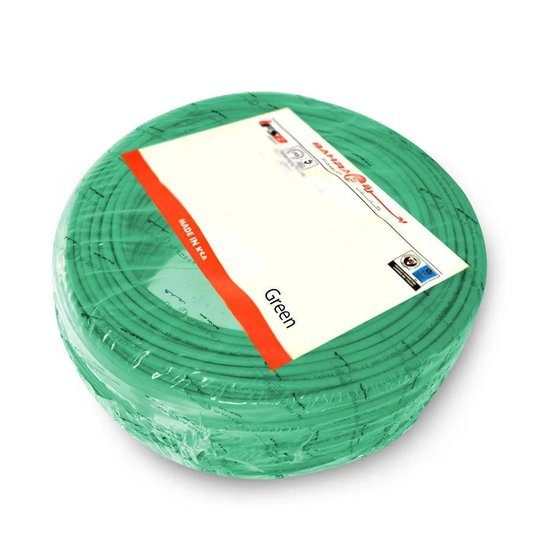 BAHRA CABLES - British Standard, LSOH NYA Wire, 1x4mm, 450/750V, Green