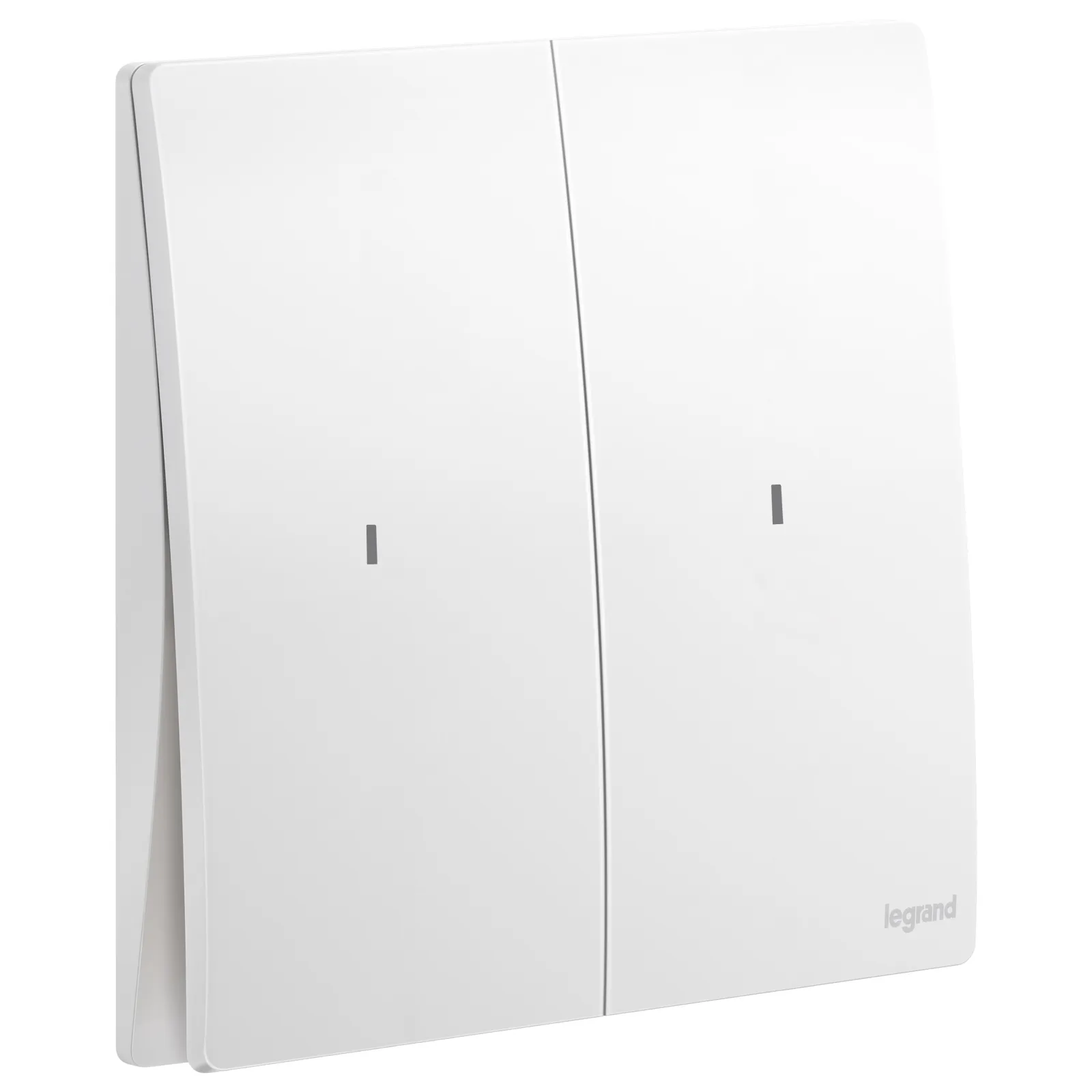 LEGRAND - Illuminated Switch Mallia, 2 Gang, 2 Way, 16 AX, 250 V~, Matt White