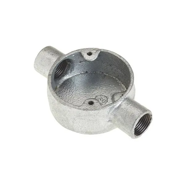 ITCC - Through Box, 2 Way, Malleable Iron, HDG, 25mm, 35mm Deep