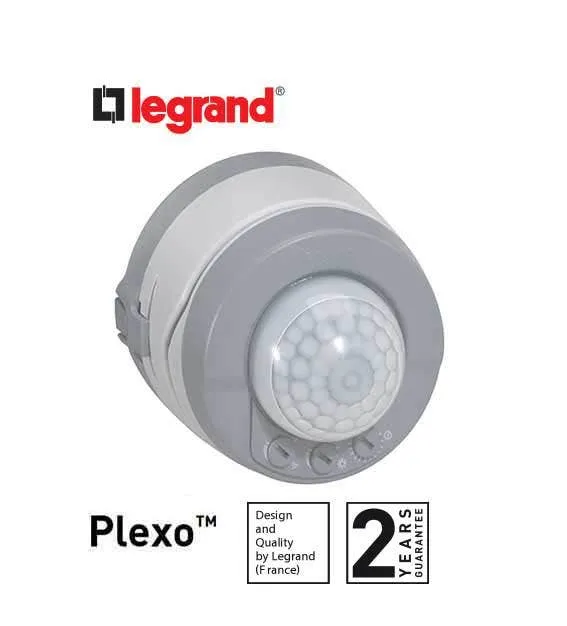 LEGRAND - Movement Detector Plexo IP55, Detection Angle 360°, Surface Mounting, Grey