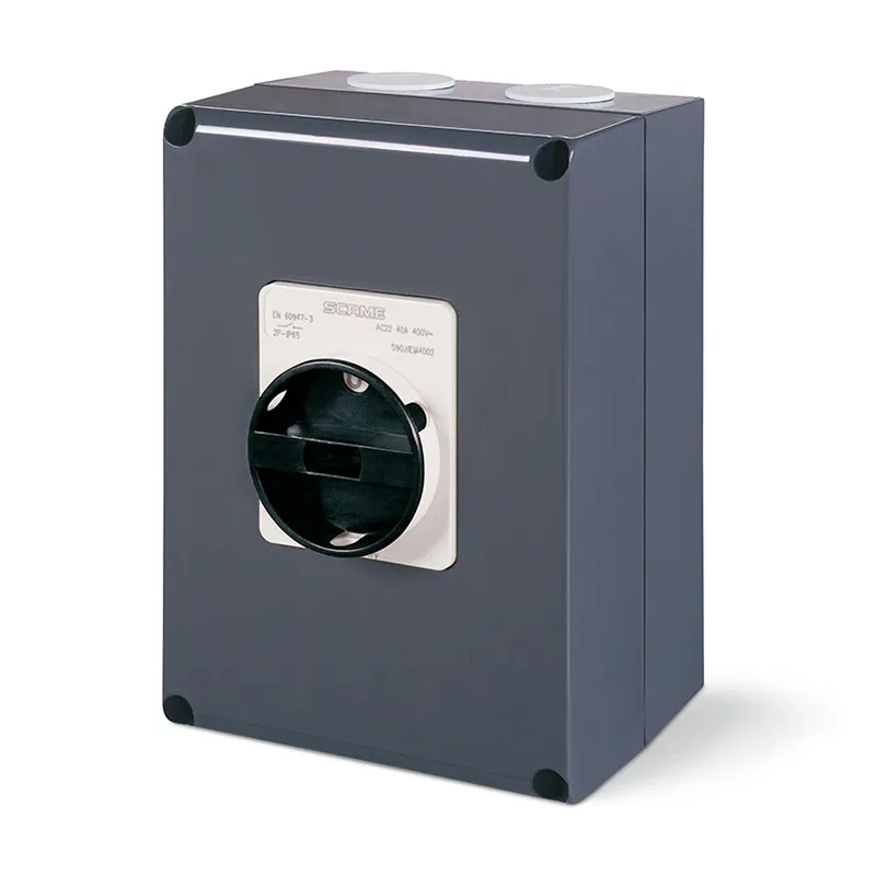 SCAME - Enclosed Switch Disconnector, 32A , 3P+N, IP66, 150x210x107mm, Y1, IK10, General, Grey/Black, High Wiring Capacity