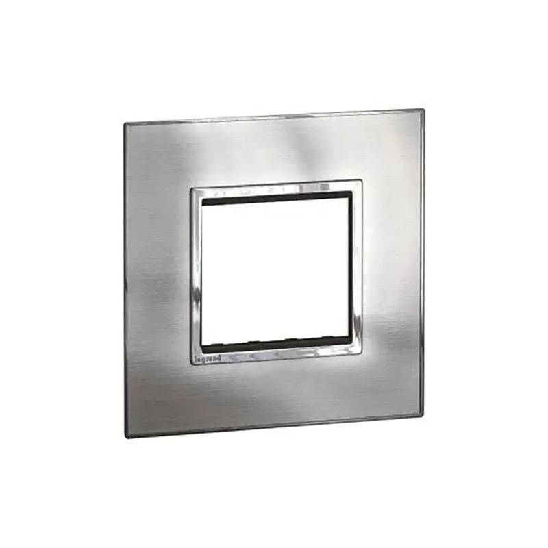 ليجراند - غطاء مع إطار Arteor، هندي، 2 موديول، مربع، Stainless Steel