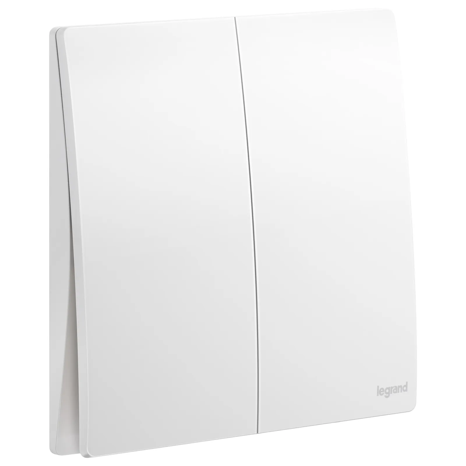 LEGRAND - Single Pole Switch Mallia, 2 Gang, 1 Way, 20 AX, 250 V~, Matt White