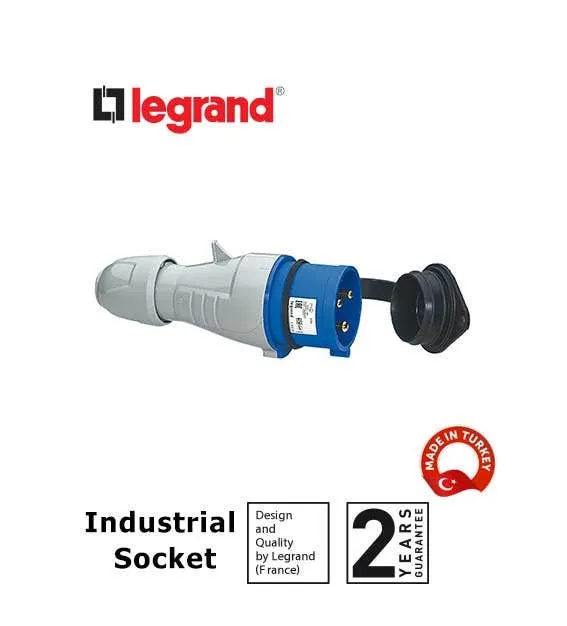 LEGRAND - Straight Plug P17, IP44, 200/250 V~, 16 A, 2P+E