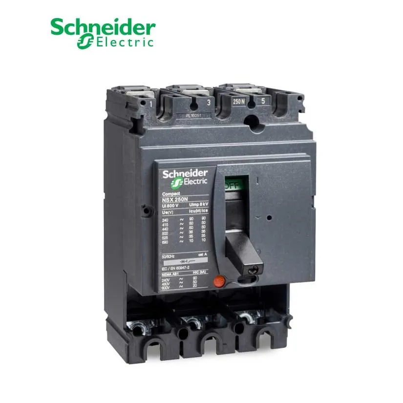 شنايدر - قاطع رئيسي 250 أمبير - ComPact NSX250H, 250A, 3P, 70kA at 415 VAC 50/60 Hz, w/o Trip Unit