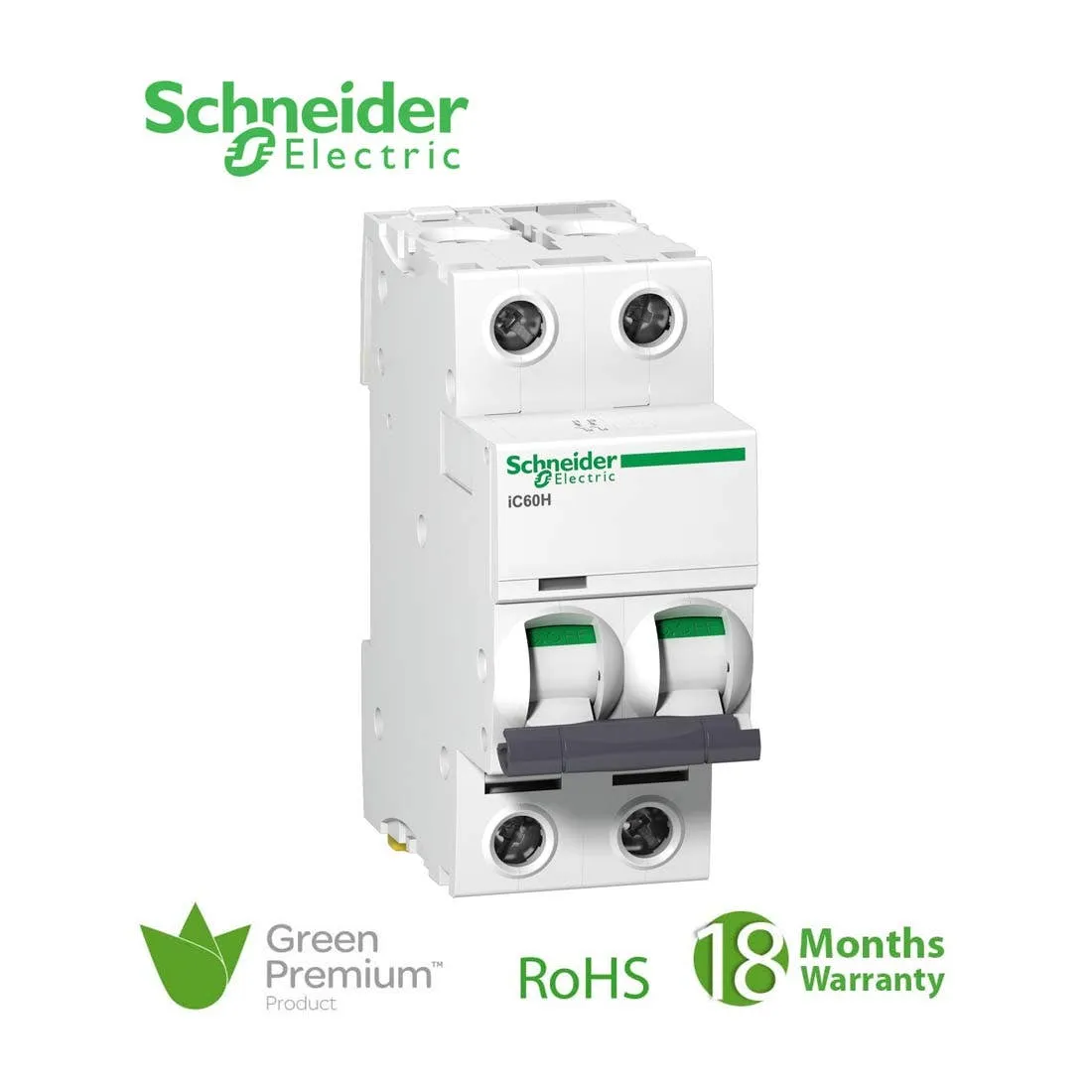 SCHNEIDER - MCB Breaker, Acti9 iC60H, 2P, 50A, C curve