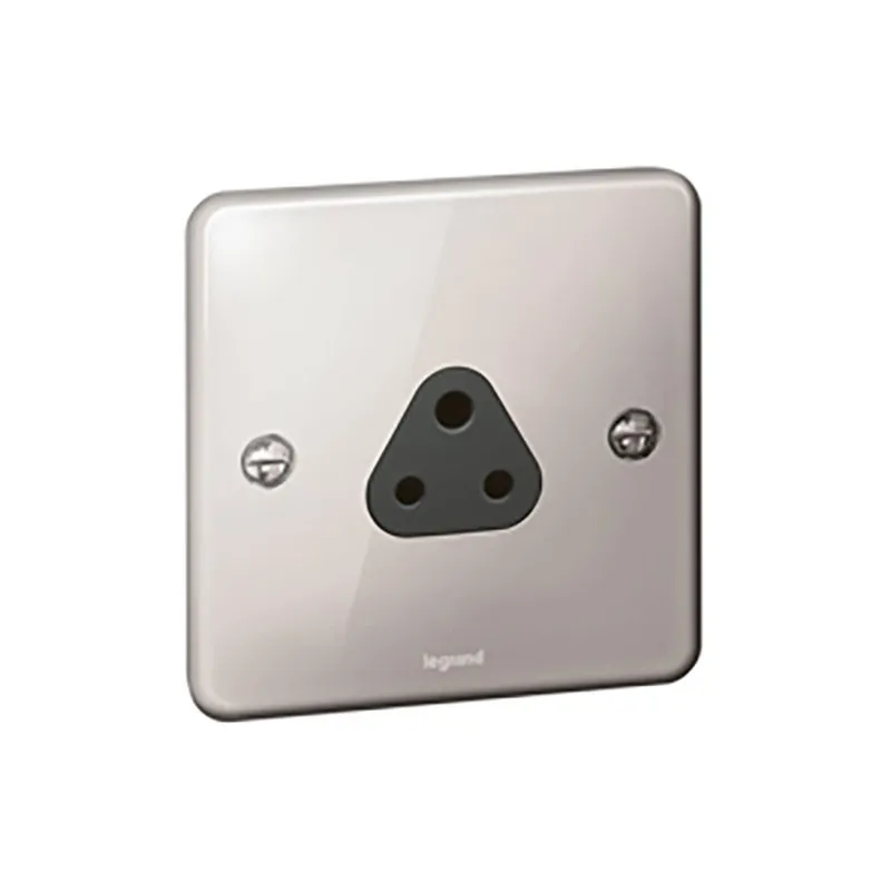 ليجراند - مقبس Synergy Authentic، مفرد، غير مزود بالتبديل، 2A، 250V، Polished Stainless Steel