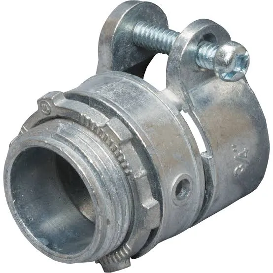 Squeeze Connector, Straight Zinc Die Cast UL 3/4" TTC